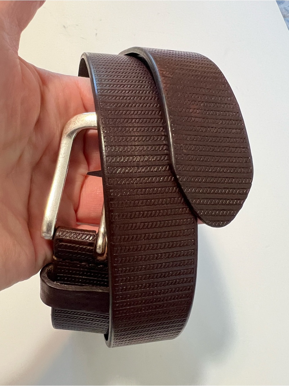 Fabio Corti Brown Leather Belt Ornate Buckle | Made in Italy